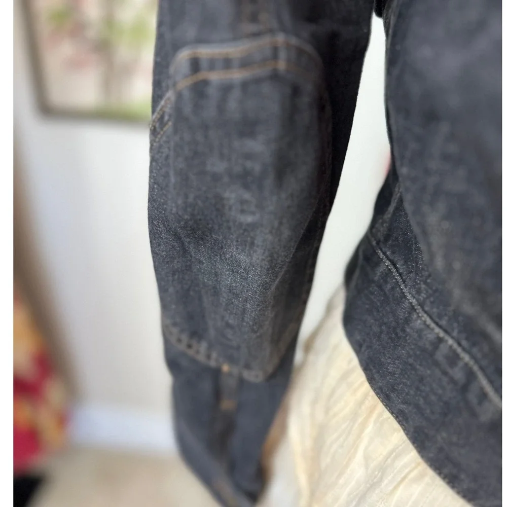 Ralph Lauren Denim SZ SM Moto VTGE Jacket Small Dark Indigo Blue /BL Buckle Neck - Picture 8 of 14